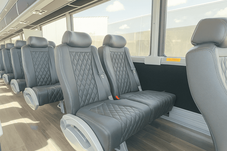 interior of Coach Bus Greensboro charter bus