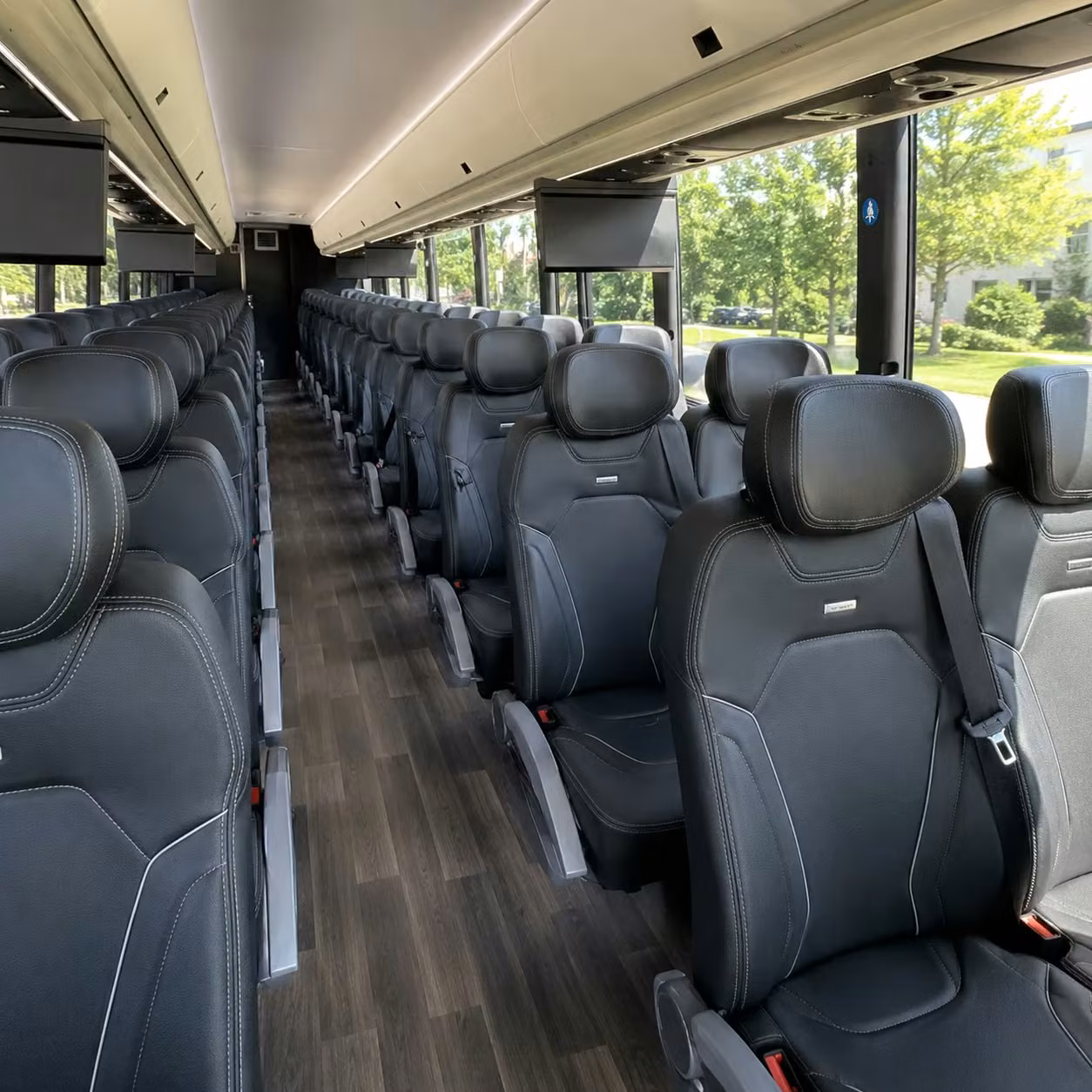 56 passenger charter bus inside